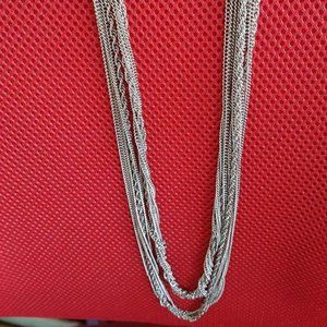 54in Vintage Silver tone necklace